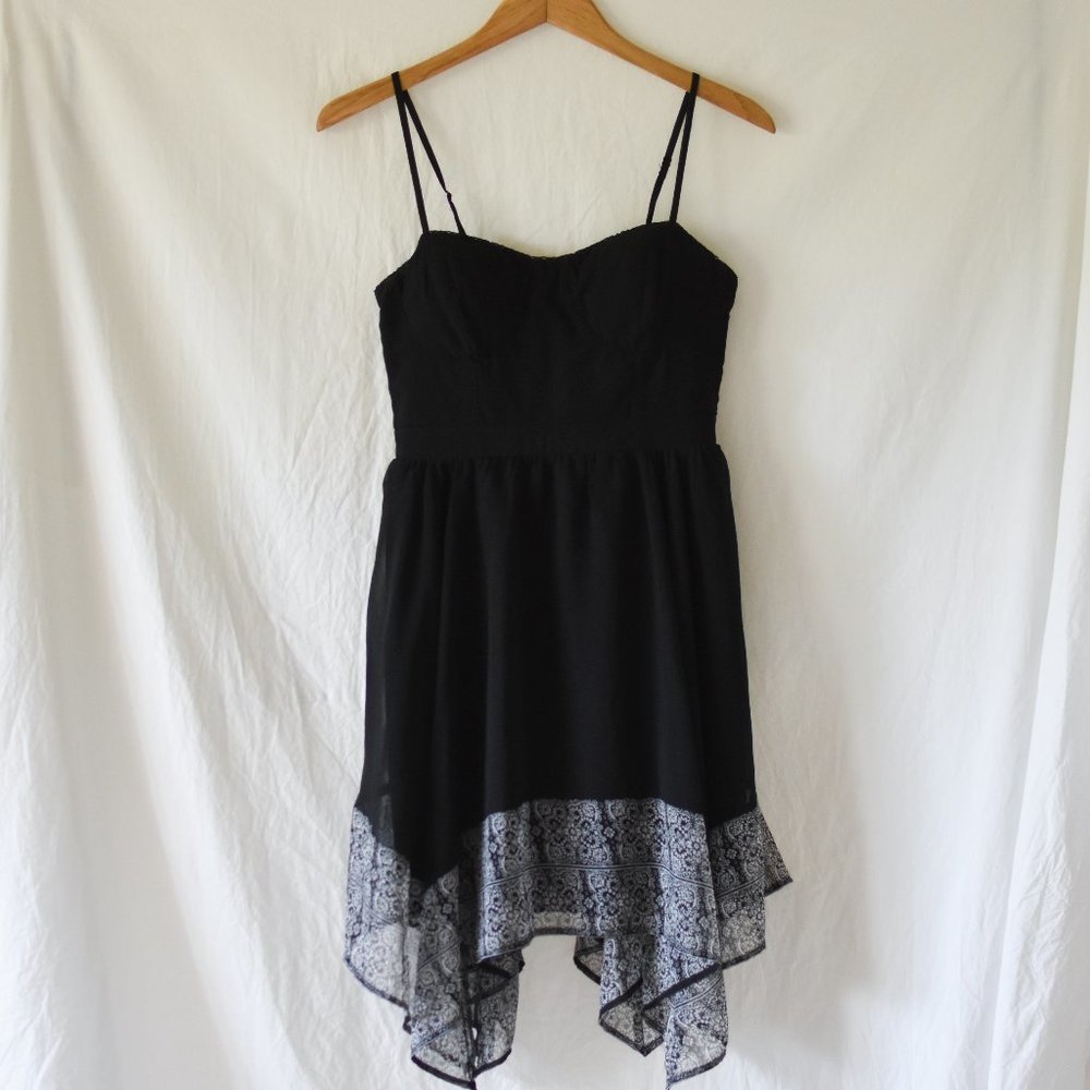 AEO Black/White Spaghetti Strap Mini Dress